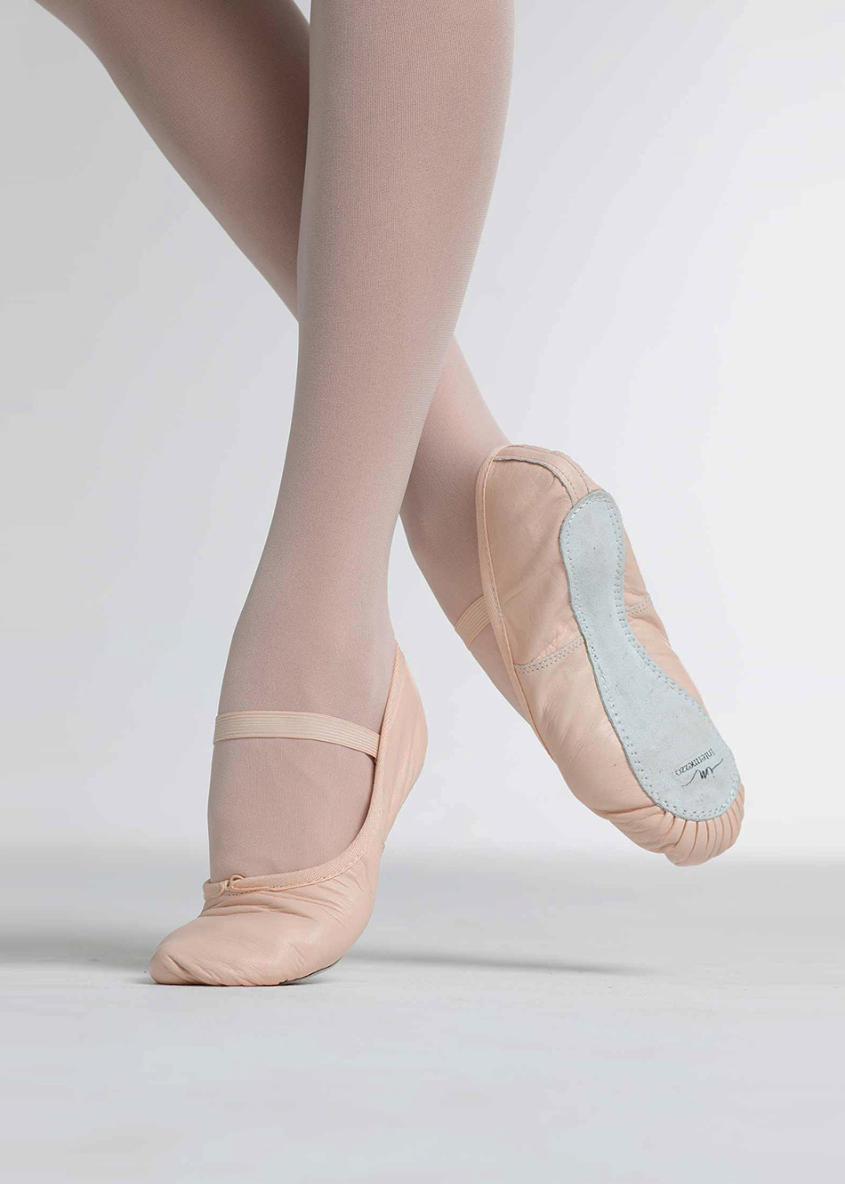 zapatillas de piel rosa de intermezzo para ballet danza